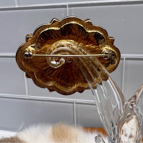 Antique Style Victorian Brooch Pink Cabochon Edwardian Seed Pearl Pin Vtg Avon? - Picture 7 of 8